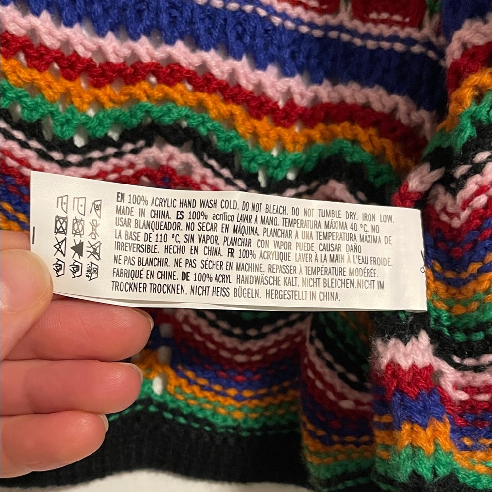 Anthropologie Vintage Free the Roses Colorful Sweater size S *NWT* - Picture 8 of 9